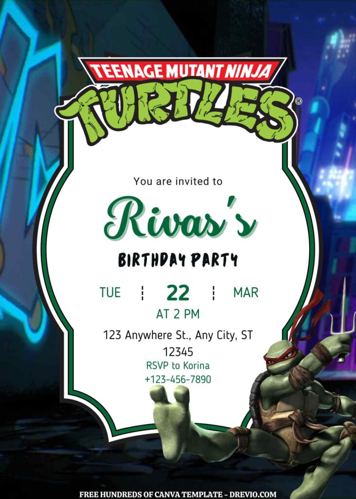 Free Teenage Mutant Birthday Invitations