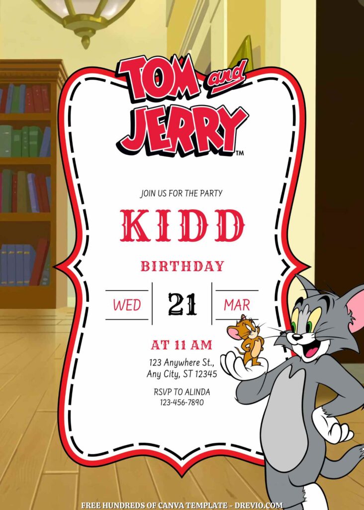 Free Tom & Jerry Birthday Invitations