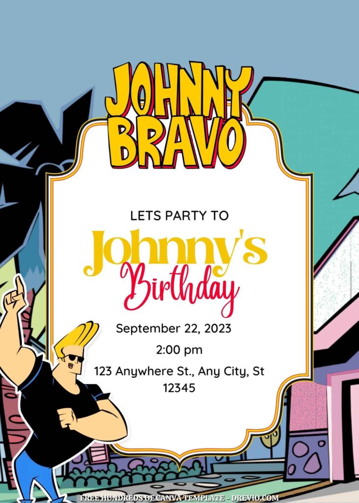 Free Johnny Bravo Birthday Invitations