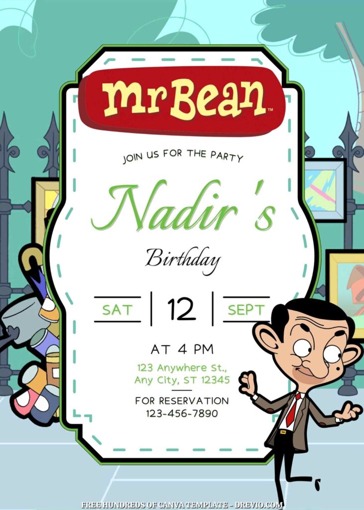 Free Mr Bean Birthday Invitations