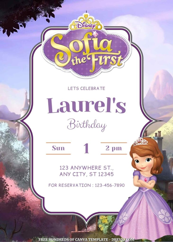 Free Sofia the First Birthday Invitations