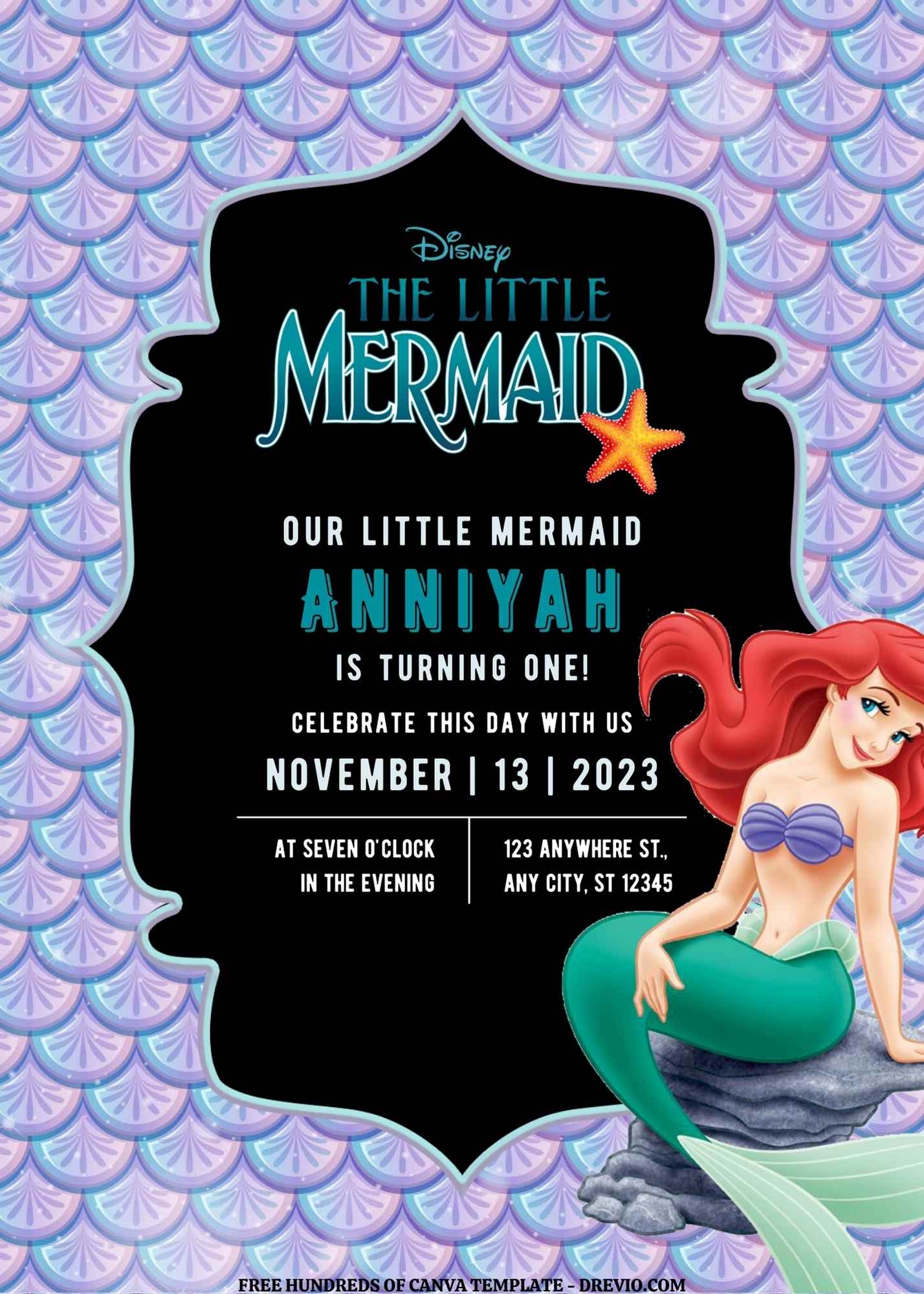 FREE EDITABLE – 18 The Little Mermaid Canva Templates