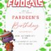 Free Floogals Birthday Invitation Templates with Green Spaceship in the Background