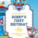 Free Paw Patrol Birthday Invitations with Blue Background