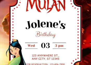Free Mulan Birthday Invitations