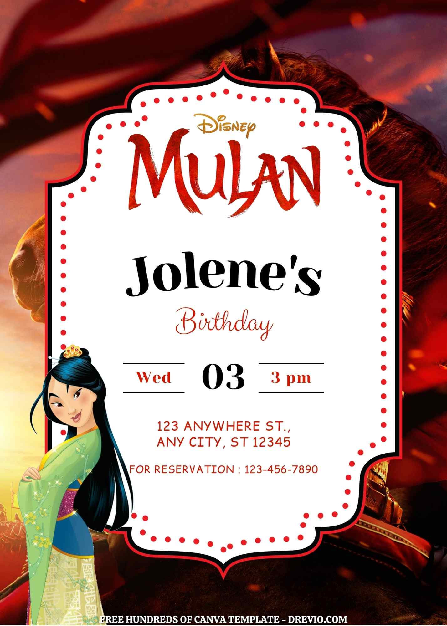 16+ FREE Mulan Birthday Invitation Templates (Editable Canva Designs) | 2026 Update