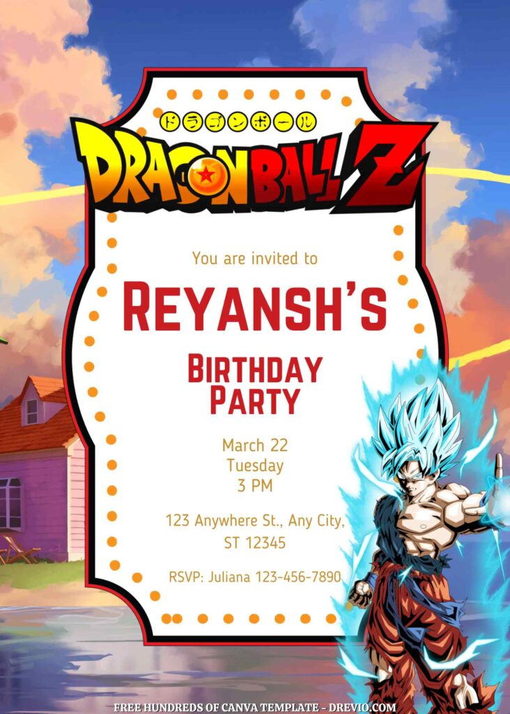 Free Dragon Ball Z Birthday Invitations 