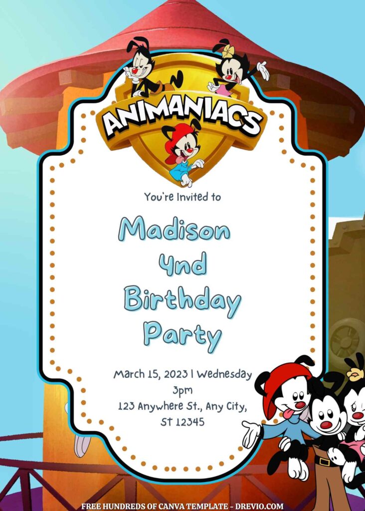 Free Animaniacs Birthday Invitations