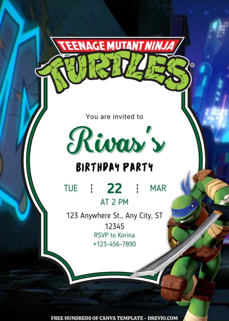Free Teenage Mutant Birthday Invitations