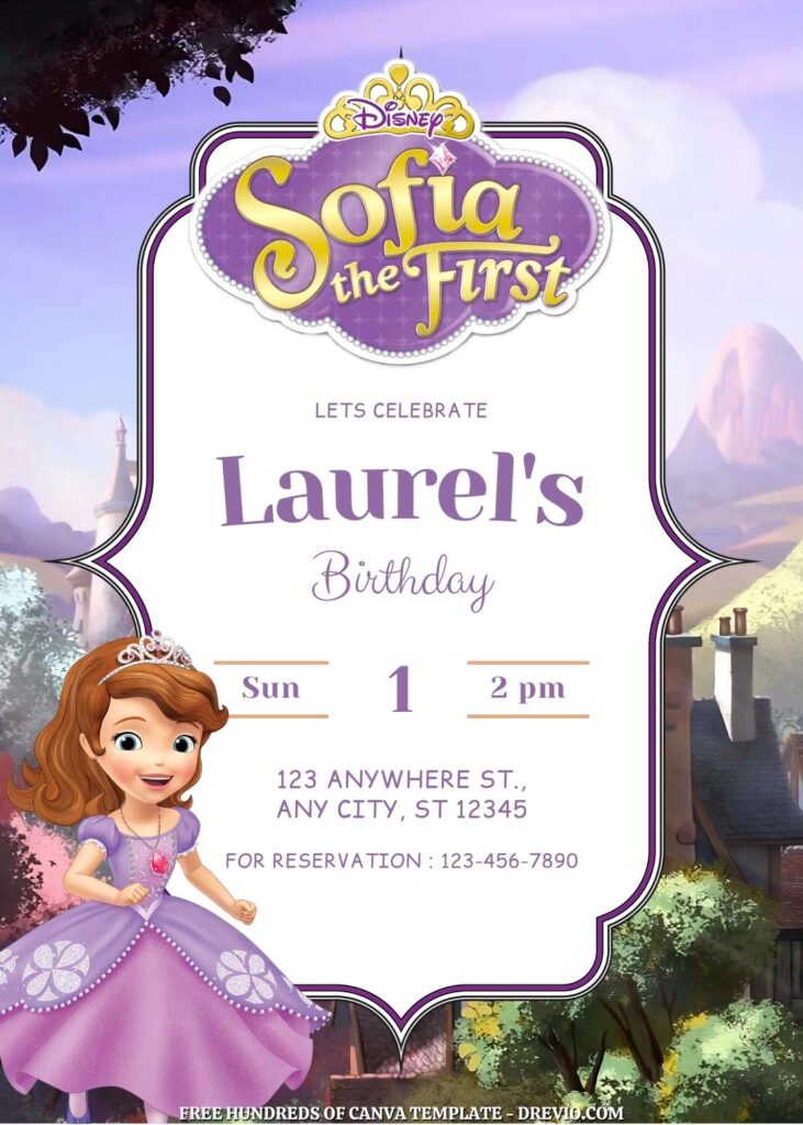 Free Sofia the First Birthday Invitations