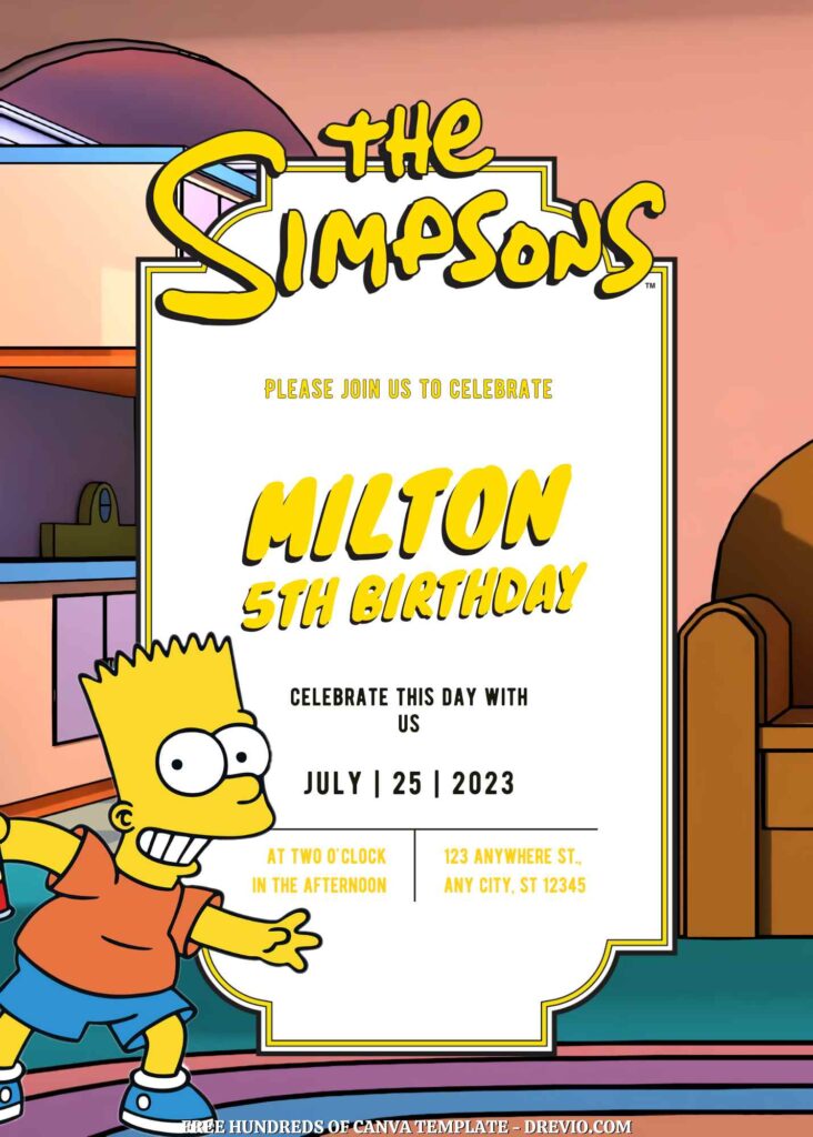 Free The Simpsons Birthday Invitations