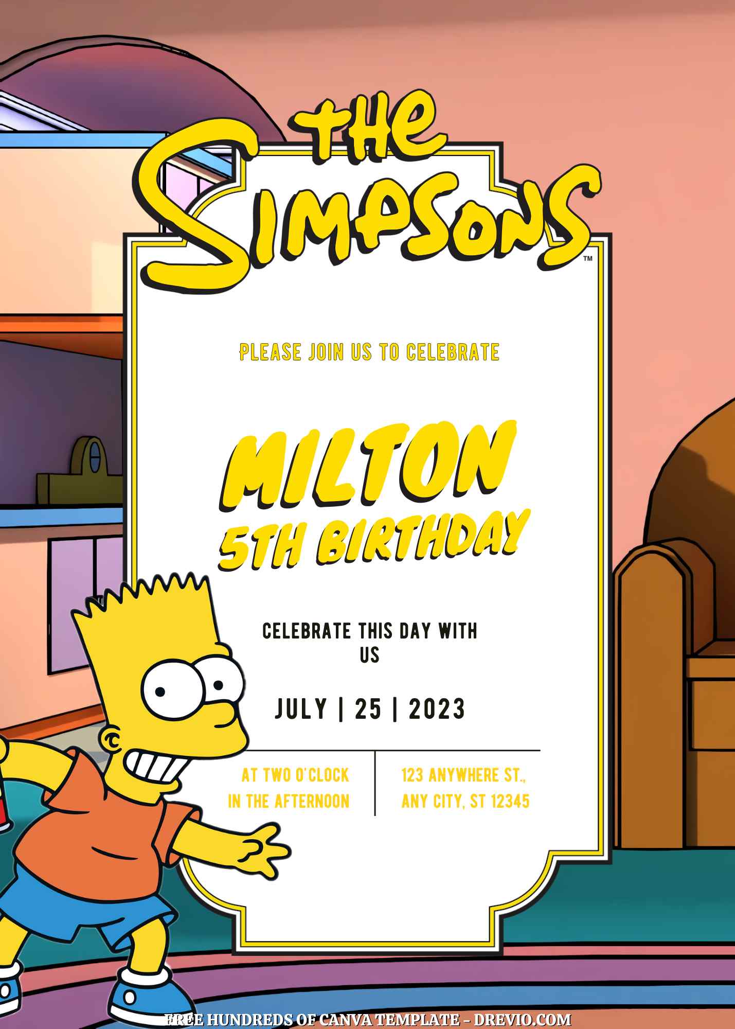 14+ The Simpsons Canva Birthday Invitation Templates
