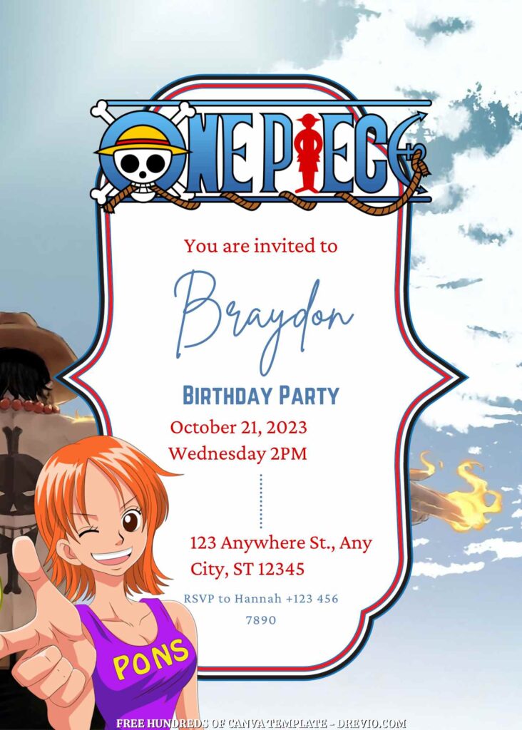 Free One Piece Birthday Invitations