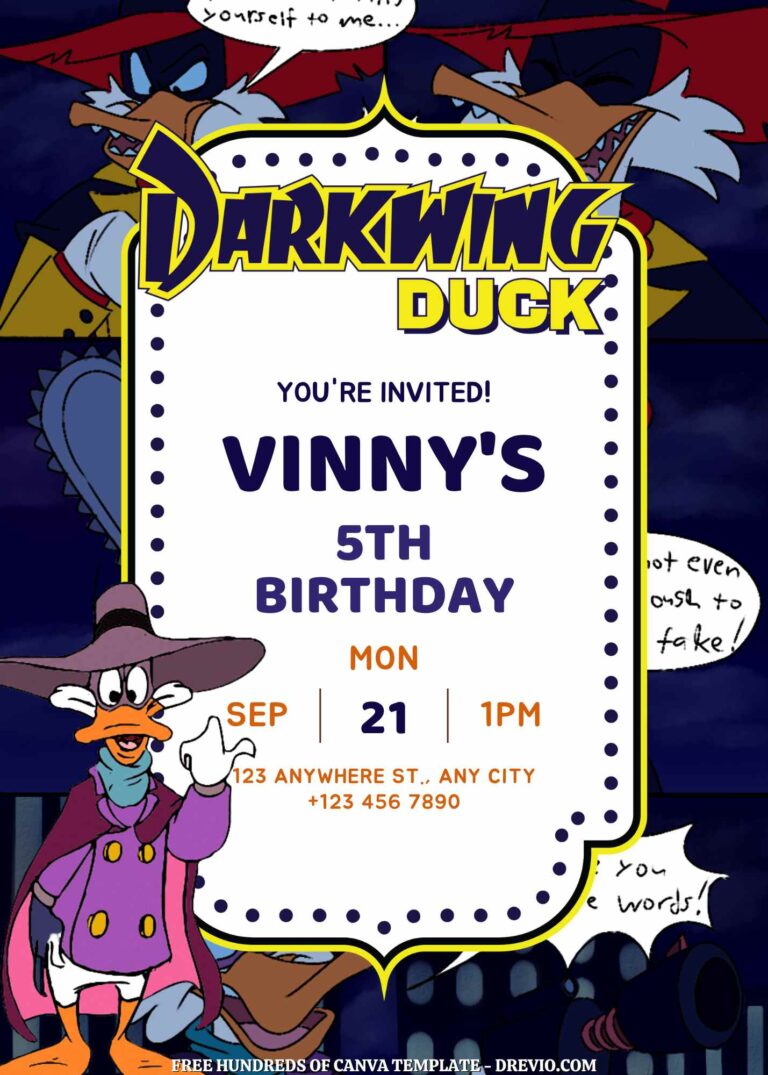 Free Darkwing Duck Birthday Invitations