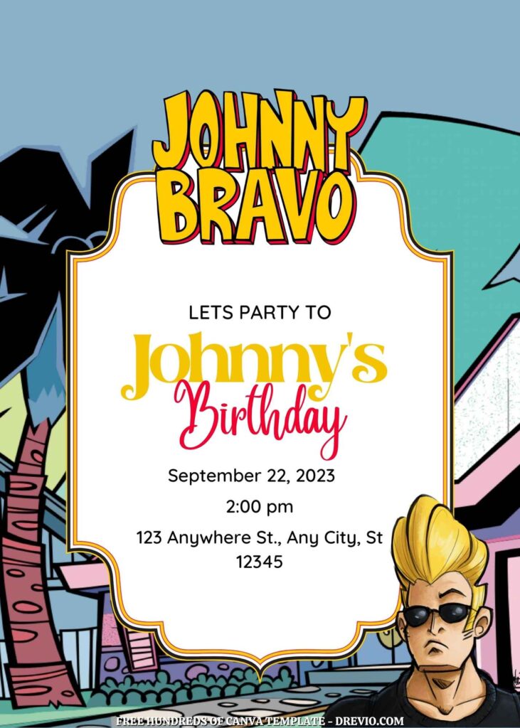 Free Johnny Bravo Birthday Invitations
