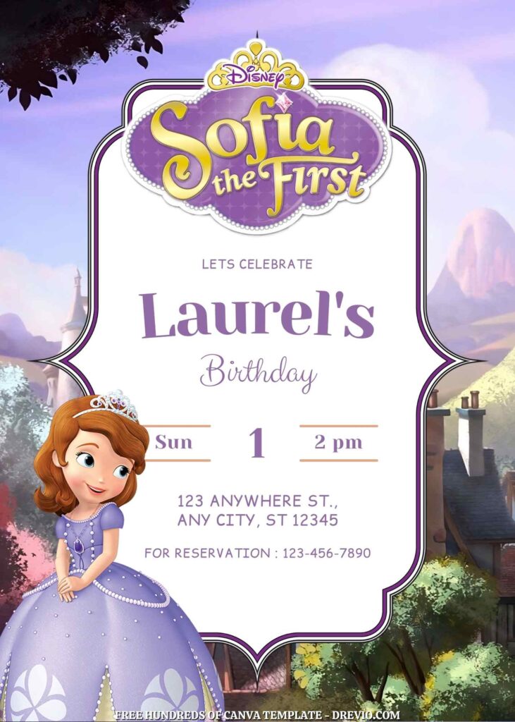 Free Sofia the First Birthday Invitations