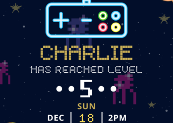 11+ Retro Galactica Game Canva Birthday Invitation Templates
