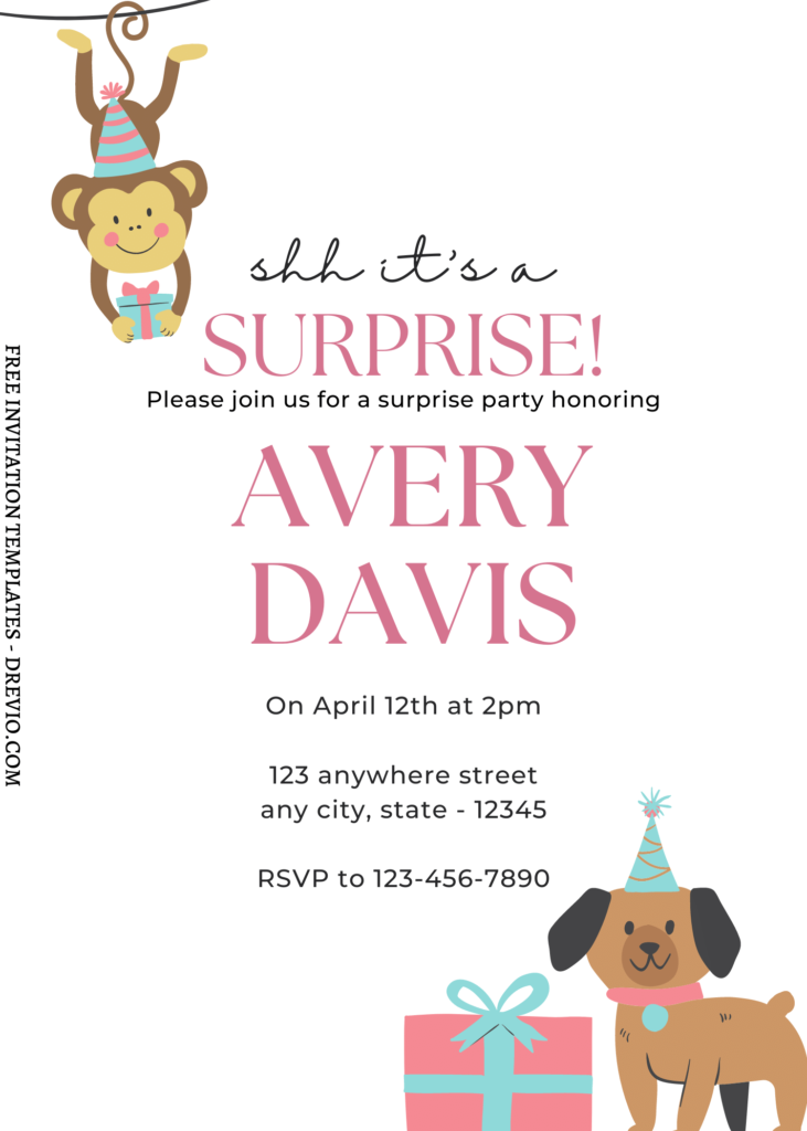 8+ Fun Animal Themed Canva Birthday Invitation Templates with lovelu cute puppy
