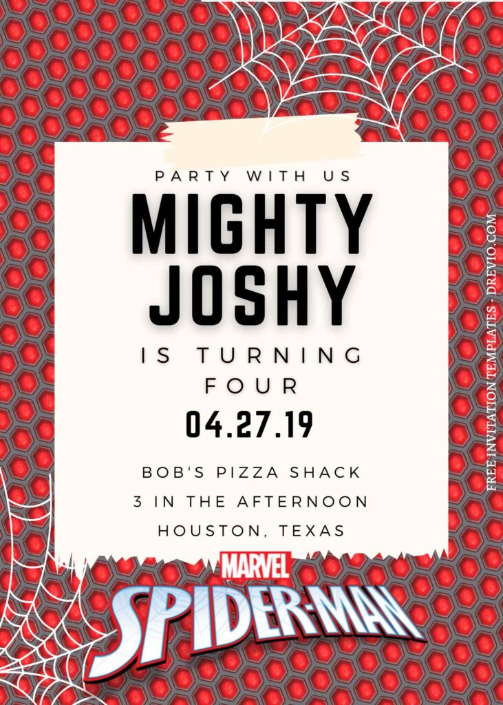 8+ Super Fun Spiderman Canva Birthday Invitation Templates with Spiderman logo
