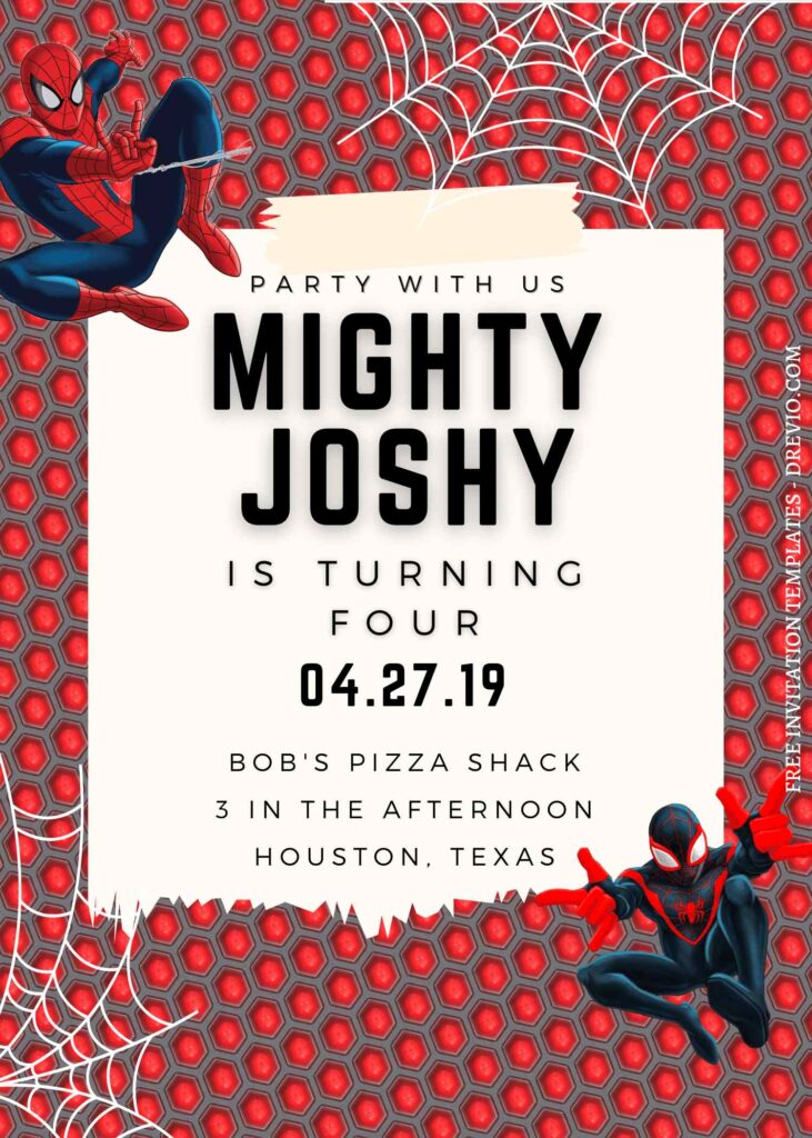 8+ Super Fun Spiderman Canva Birthday Invitation Templates with editable text