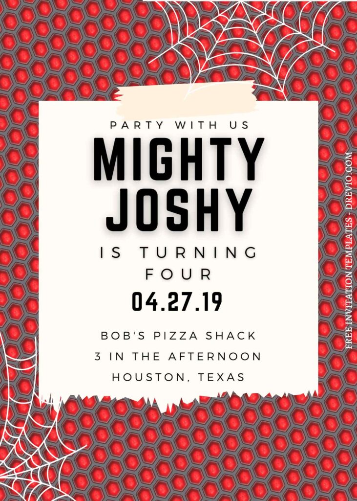 8+ Super Fun Spiderman Canva Birthday Invitation Templates with spiderman skin background