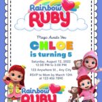 FREE EDITABLE – 10+ Rainbow Ruby And Roller Canva Birthday Invitation Templates