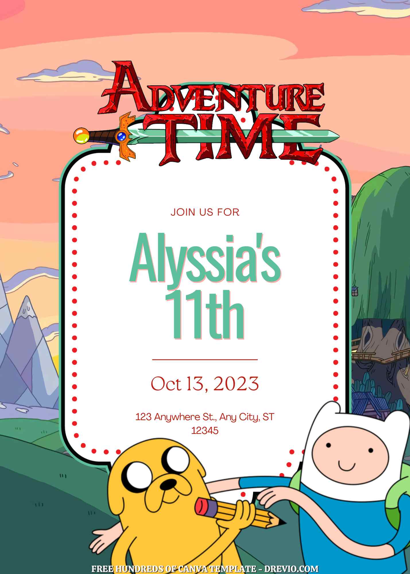 14+ Adventure Time Canva Birthday Invitation Templates