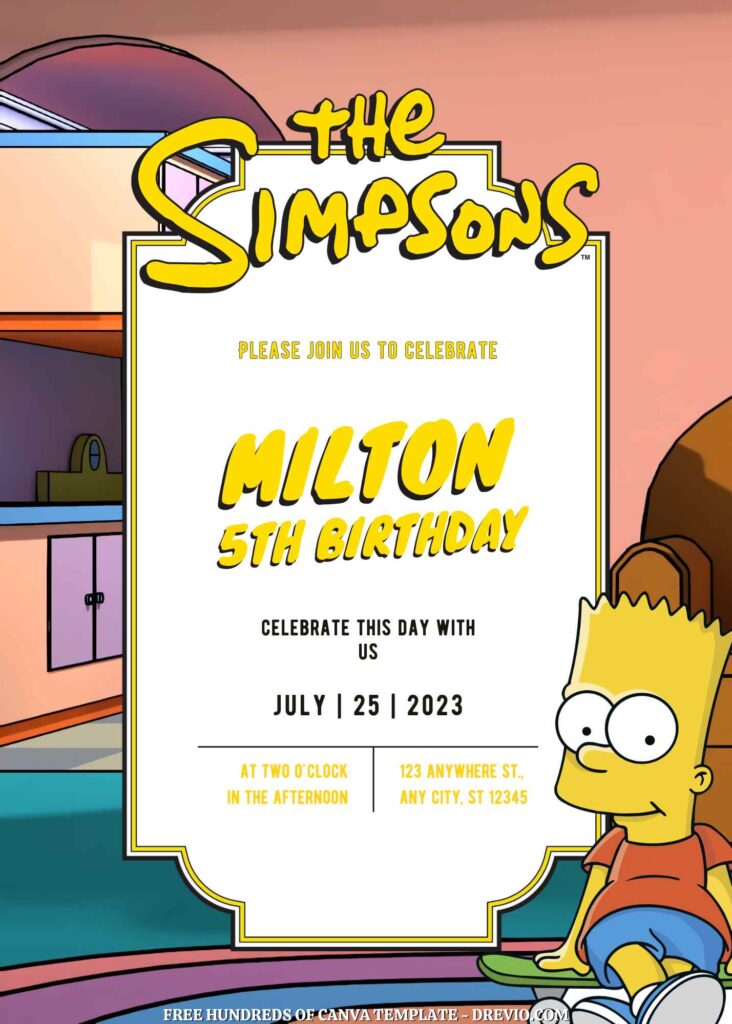 Free The Simpsons Birthday Invitations 