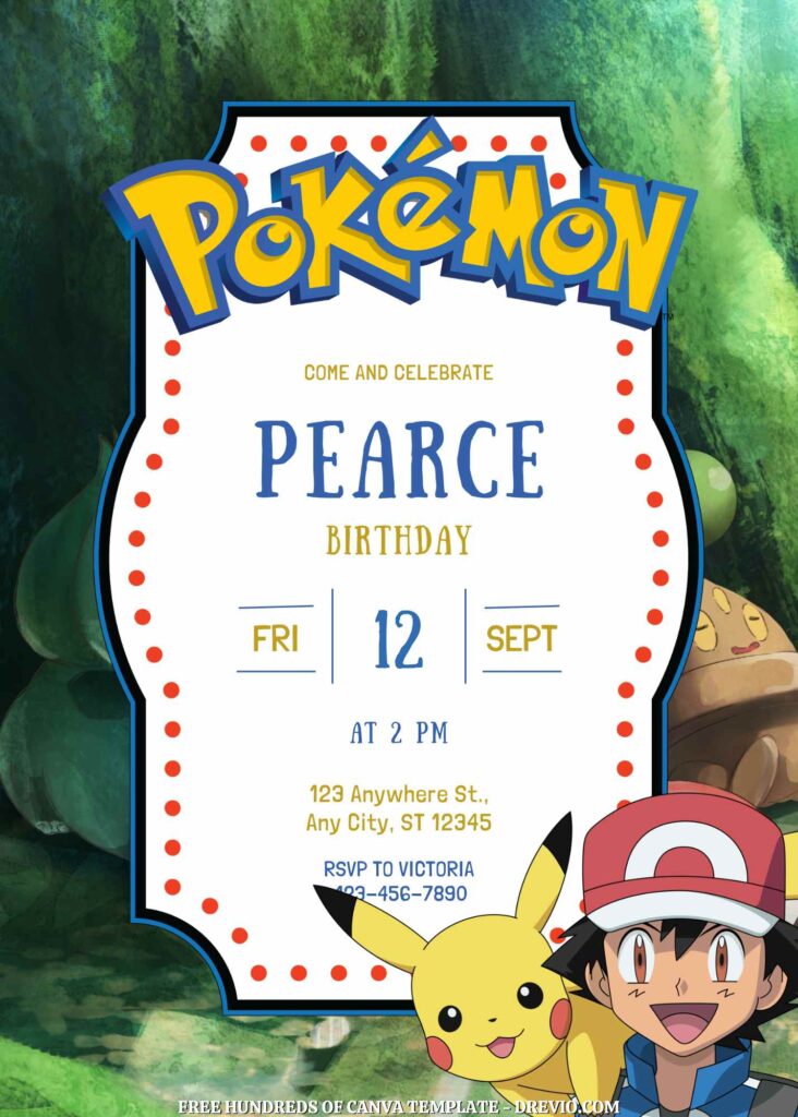 Free Pokemon Birthday Invitations