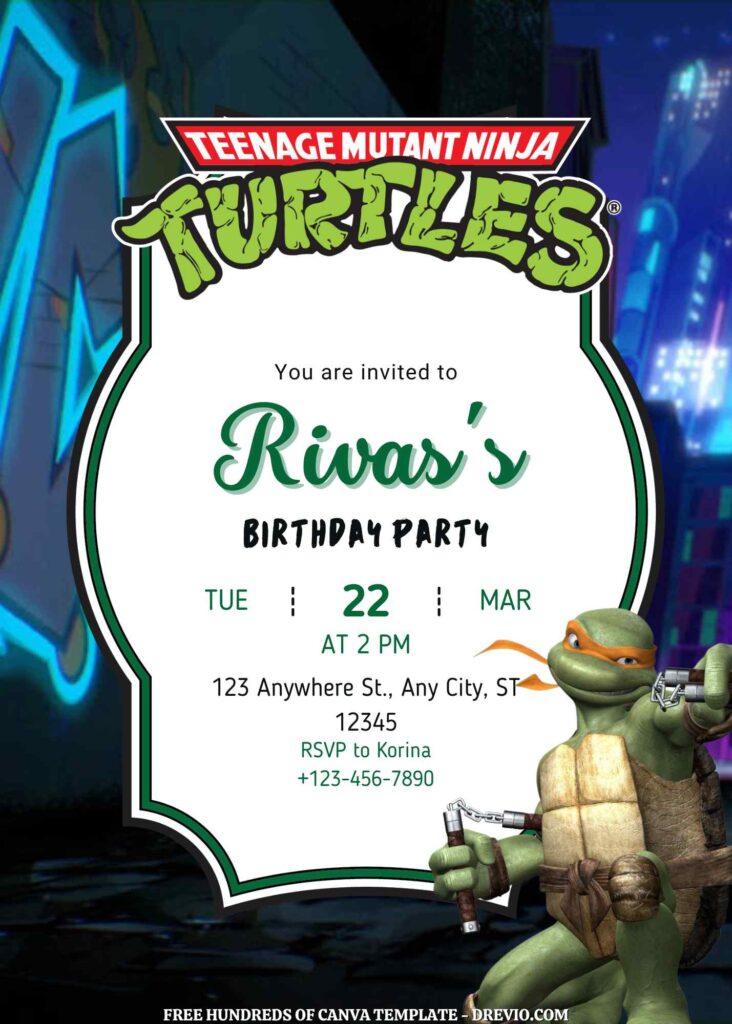 Free Teenage Mutant Birthday Invitations