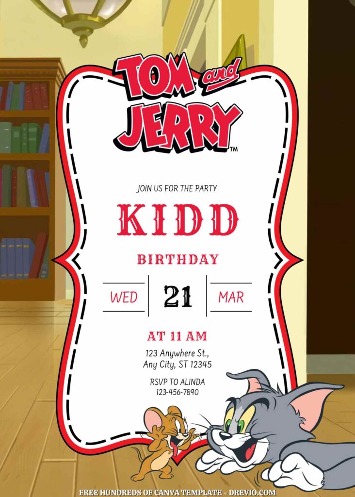 Free Tom & Jerry Birthday Invitations