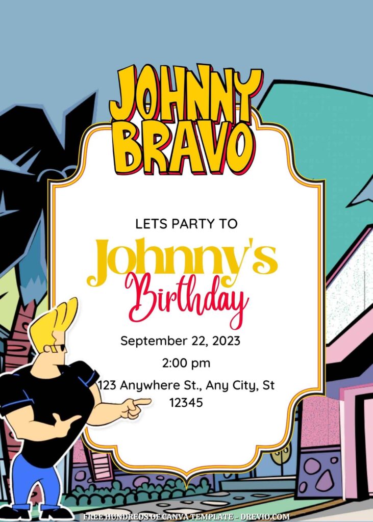 Free Johnny Bravo Birthday Invitations
