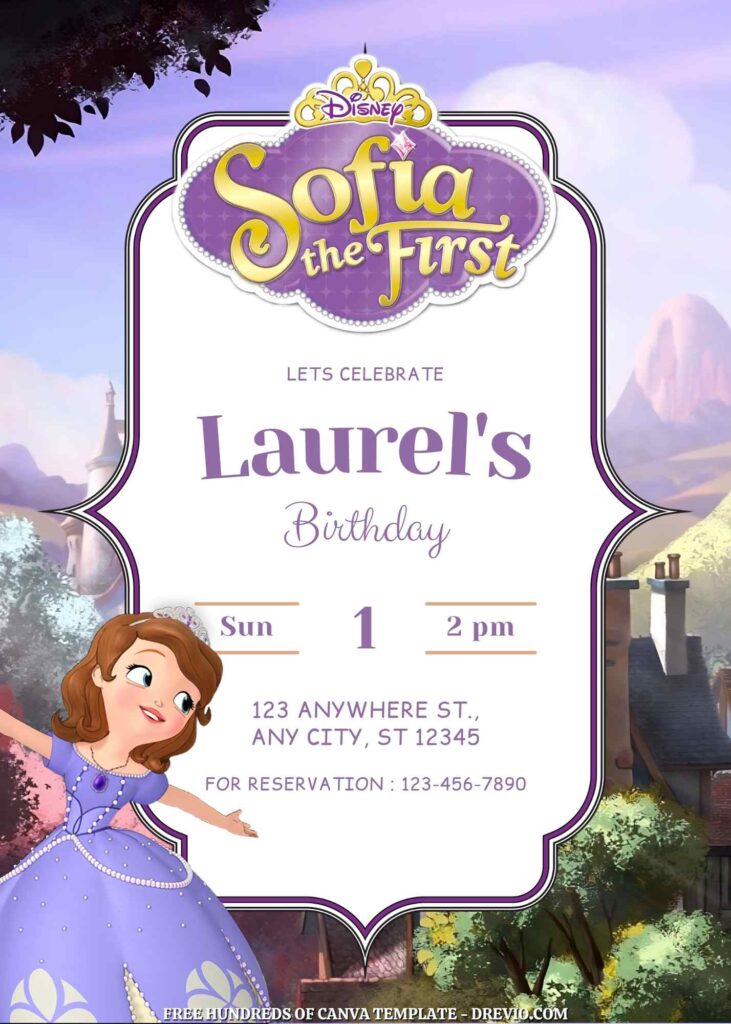 Free Sofia the First Birthday Invitations
