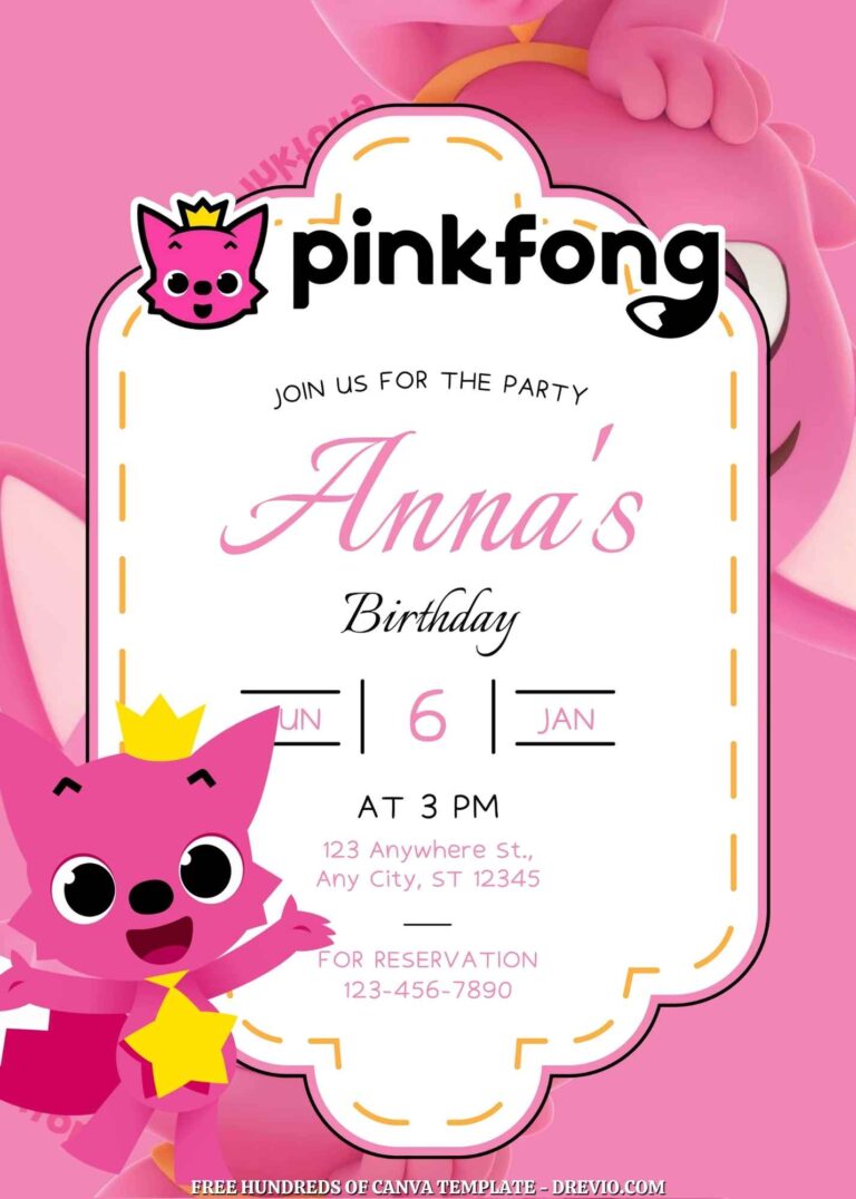 Free Pinkfong Birthday Invitations