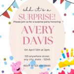 Custom 18+ Peppa Pig Birthday Invitation Template Update in Canva (FREE & No Watermark)