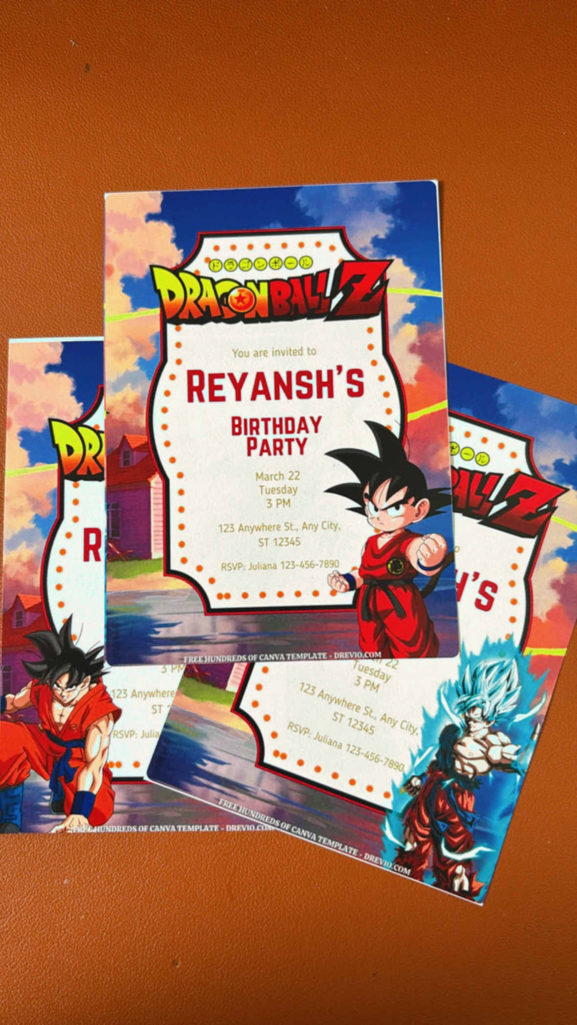 Dragon Ball Z Birthday Invitations