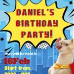 FREE EDITABLE – 8+ Superpets League Canva Birthday Invitation Templates