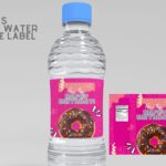 (Free Editable) Donuts Themes Canva Birthday Water Bottle Labels