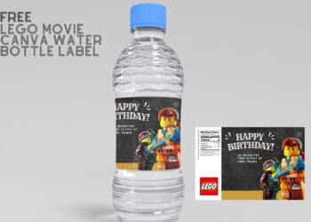 (Free Editable) Lego Movie Canva Birthday Water Bottle Labels