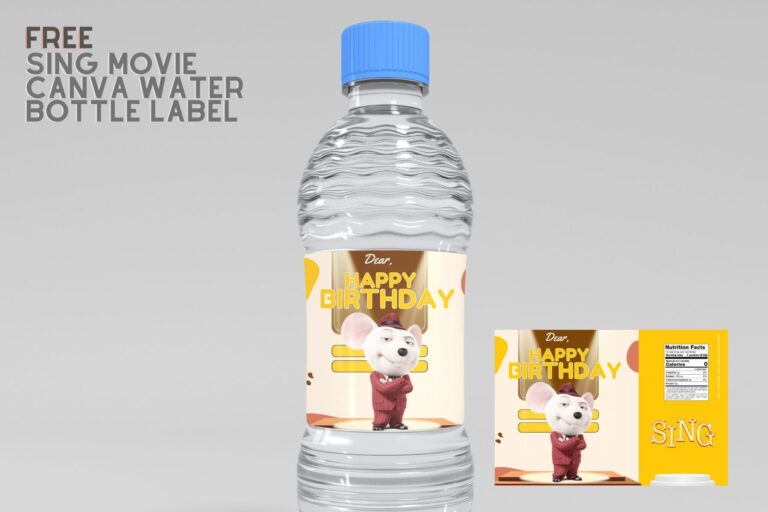 (Free Editable) Sing Canva Birthday Water Bottle Labels