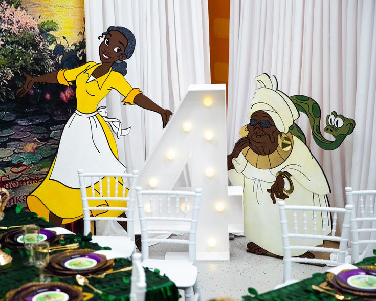 Editable Princess and the Frog birthday invitation featuring Tiana, golden crown, and bayou flowers