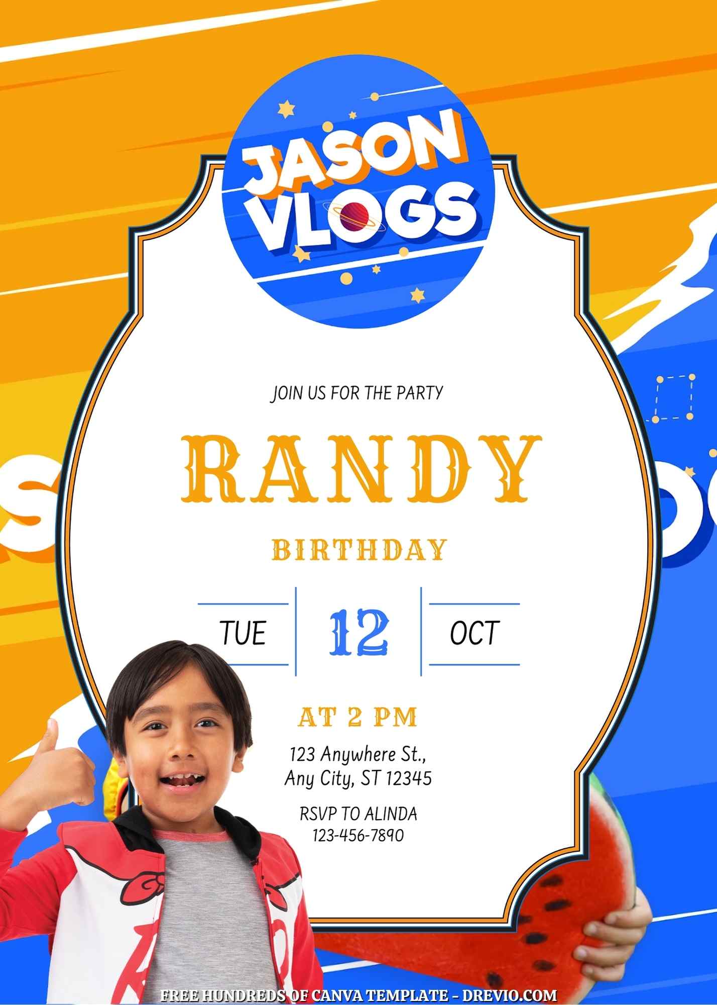 18+ Jason Vlogs Canva Birthday Invitation Templates