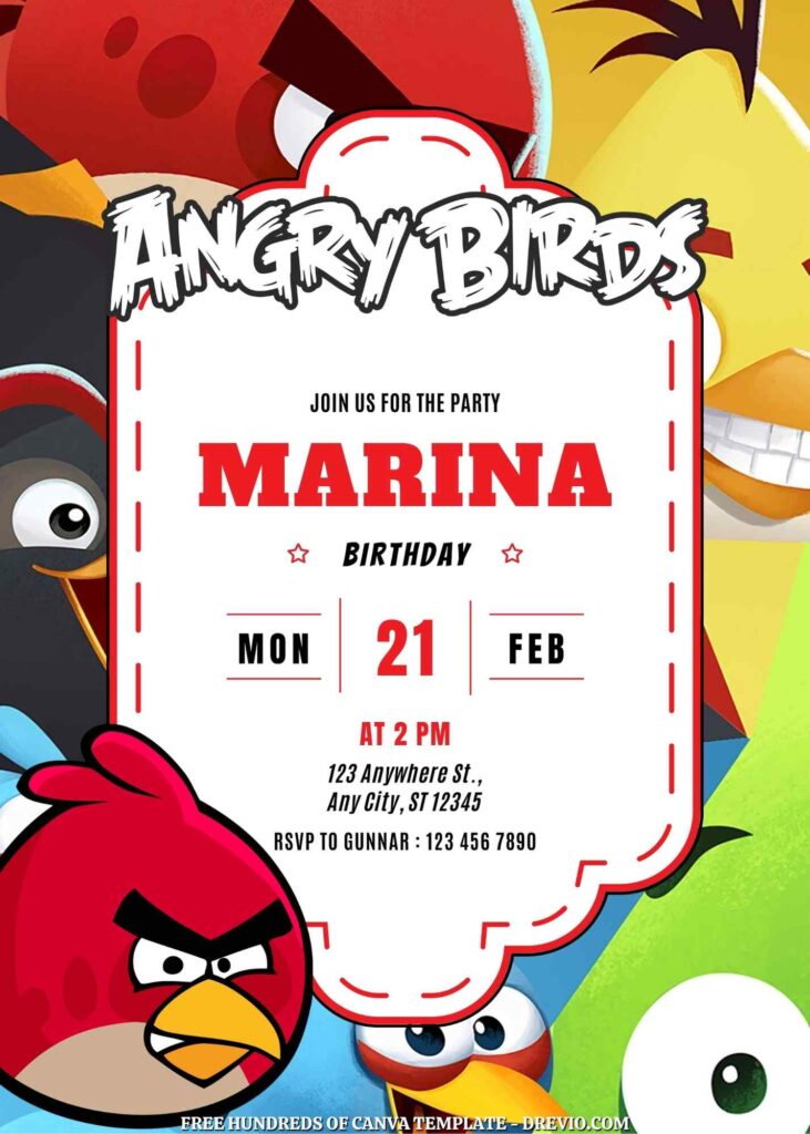 Free Angry Birds Birthday Invitations
