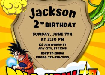 8+ Epic Dragonball Z Canva Birthday Invitation Templates with Shenron the Divine Dragon