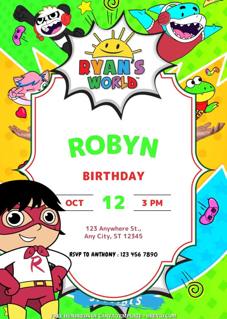 Free Ryan's World Birthday Invitations
