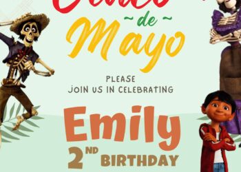 10+ Festive Cinco De Mayo Coco Canva Birthday Invitation Templates with Hector