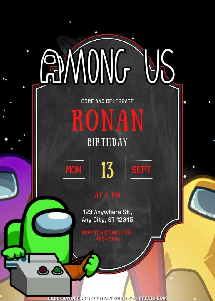 Free Among Us Birthday Invitations