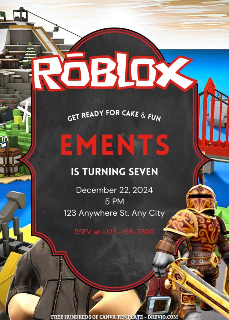 Free Roblox Birthday Invitations