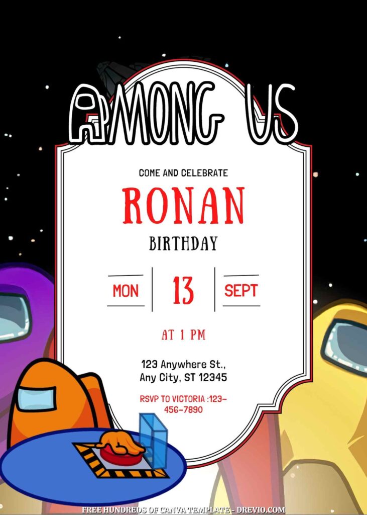 Free Among Us Birthday Invitations
