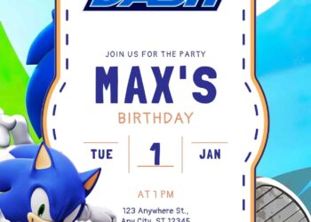 Free Sonic Dash Birthday Invitations